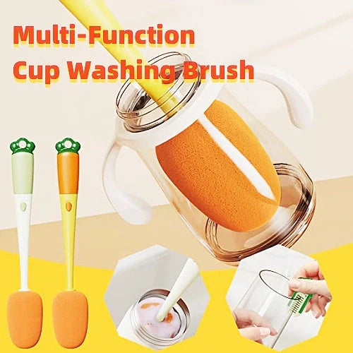 3-in-1 multifunctional cleaning brush set with carrot design for efficient kitchen cleaning