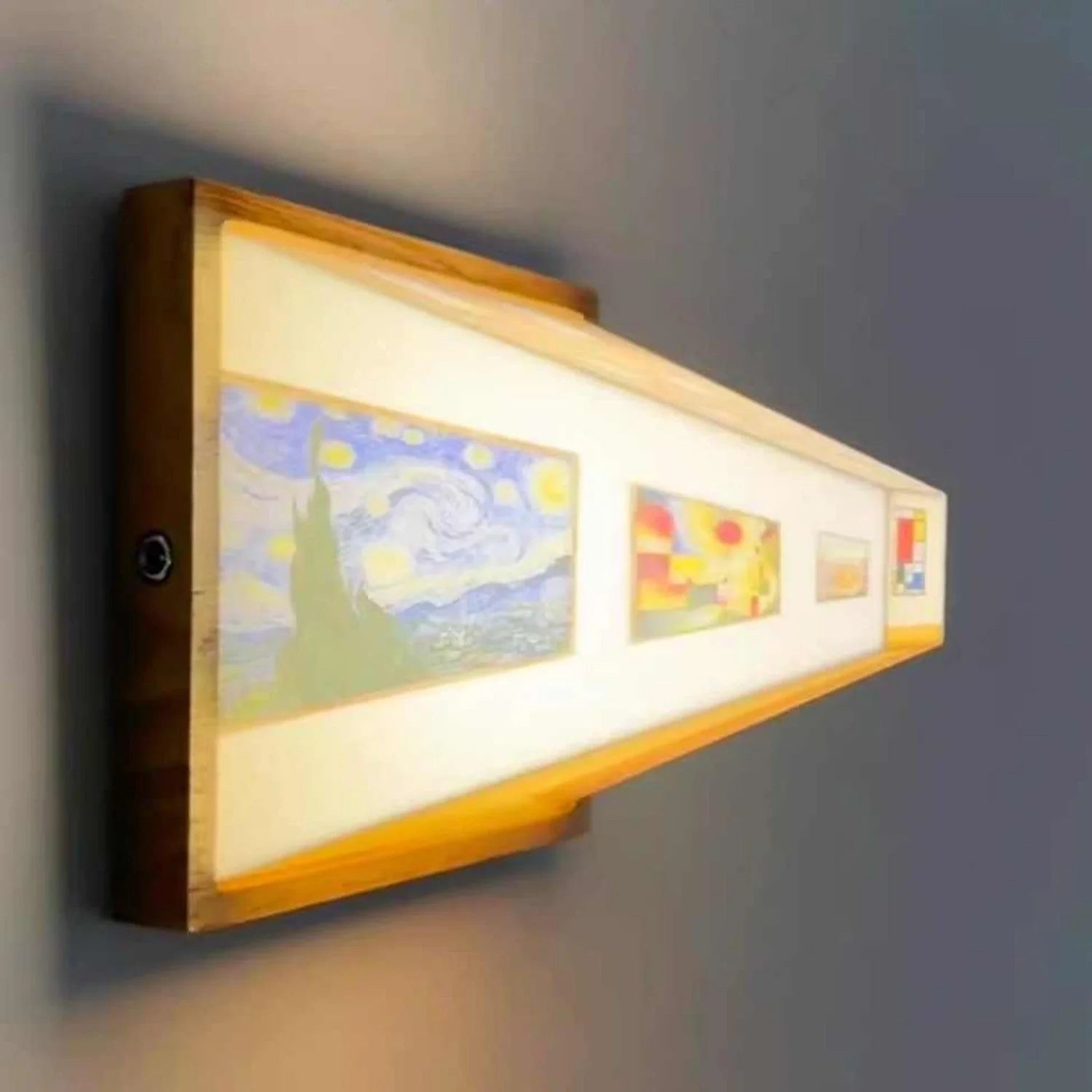3D illusion night light with rechargeable LED and acrylic design, showing dynamic art effect