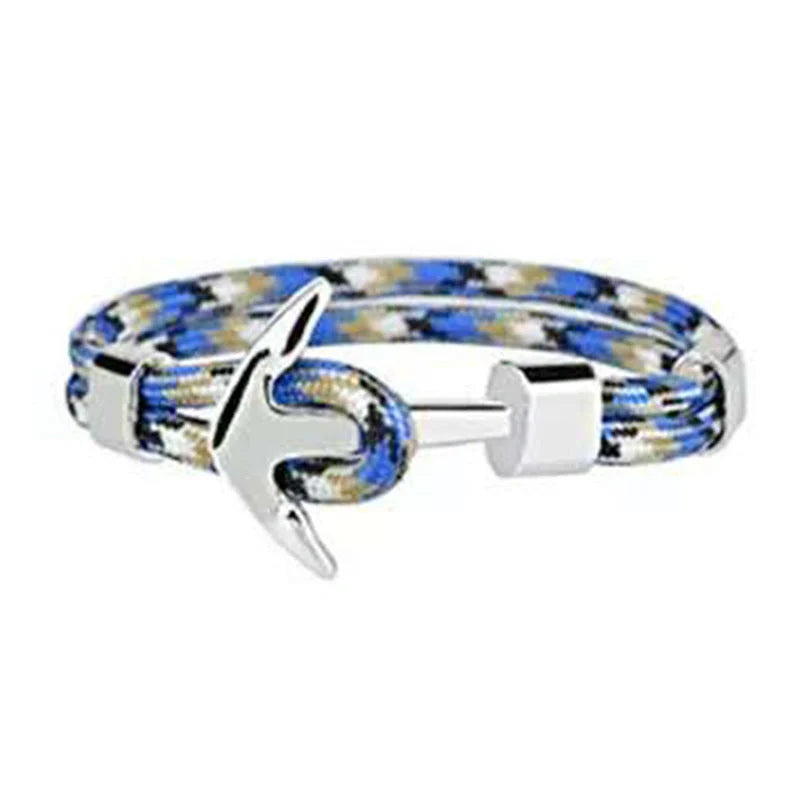 Anchor Bracelet featuring a nautical symbol on a cotton-linen rope