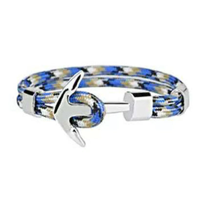 Anchor Bracelet featuring a nautical symbol on a cotton-linen rope