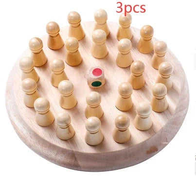 Children's wooden memory chess set for early colour education