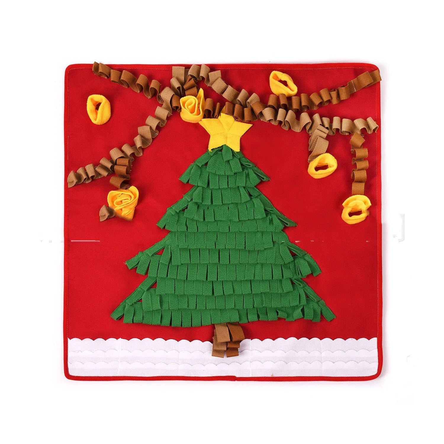 Christmas tree pattern washable pet dog snuffle mat for stress relief and slow feeding