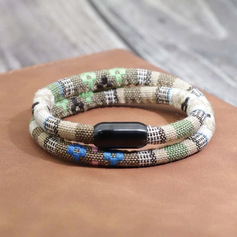 Bohemian Men's Stainless Steel Magnet Charm Bracelet in various colours and sizes