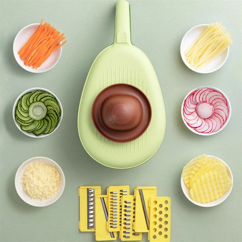 Stainless steel and PP vegetable grater with storage box for efficient slicing