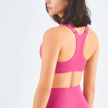Front zip sports bra for women plus size workout in various colours