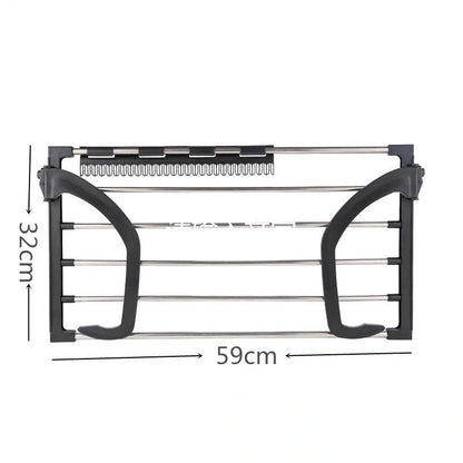 Stainless steel balcony drying rack with foldable design