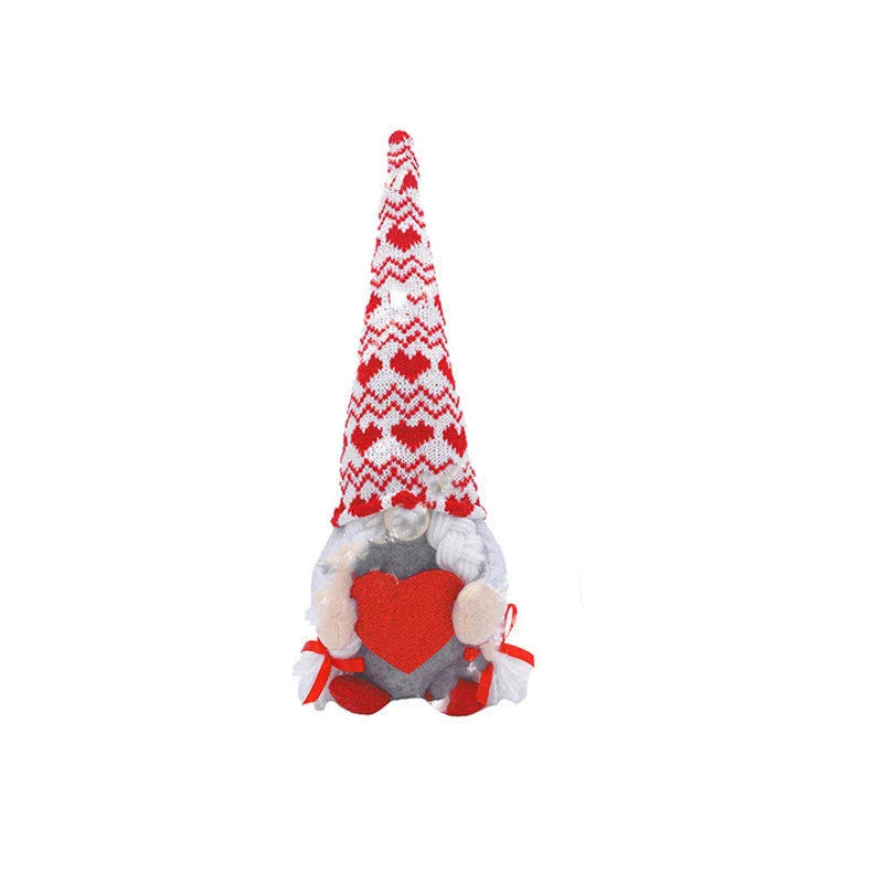 Plush gnome decorations in Cupid-inspired and romantic designs for Valentine's Day and holiday decor