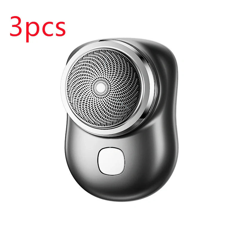 Mini Portable USB Rechargeable Electric Shaver for Men in black, blue, green, and silver