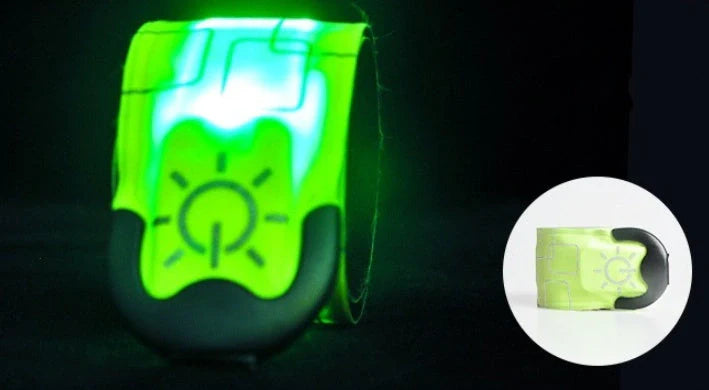 Rechargeable Nylon LED Sports Bracelet for night safety with bright illumination