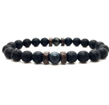 Stylish volcanic stone bracelet in various colors and designs for men