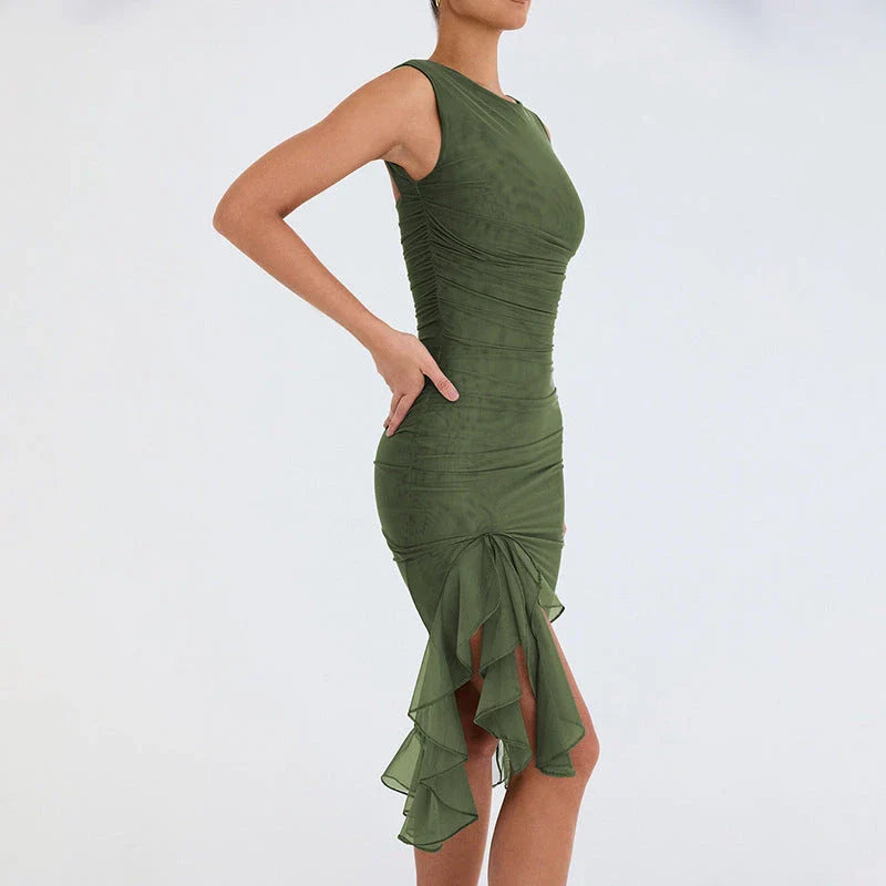 Sleeveless slim-fit mini dress in a variety of vibrant colors, perfect for summer style and comfort