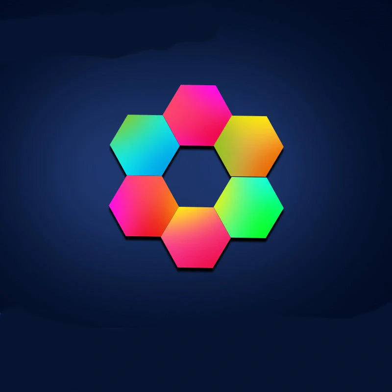 Smart Quantum Light Induction Honeycomb Wall Lamp with remote control and dynamic colour display