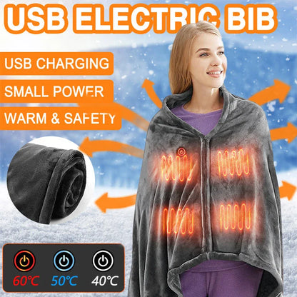 Cozy electric heated blanket made of soft, plush coral fleece with adjustable temperature settings and USB connectivity for portable warmth
