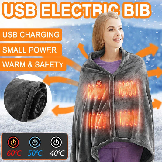 Cozy electric heated blanket made of soft, plush coral fleece with adjustable temperature settings and USB connectivity for portable warmth