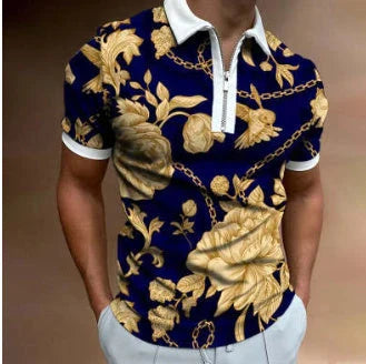 Premium Men's Striped Polo T-Shirt with Short Sleeves and Tailored Fit