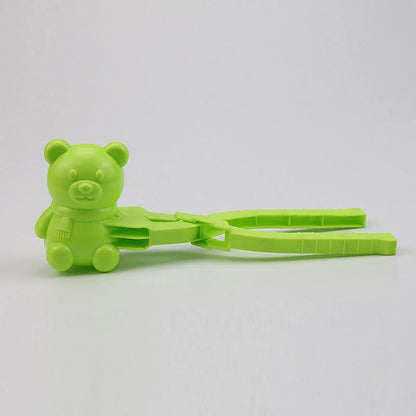 Heart-shaped snowball maker for kids in red, green, pink, yellow, and blue