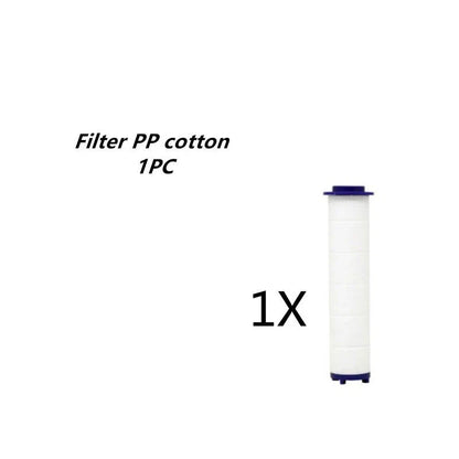 A high-pressure shower head with a stop button, cotton filter, and powerful water pressure for a luxurious bathing experience.