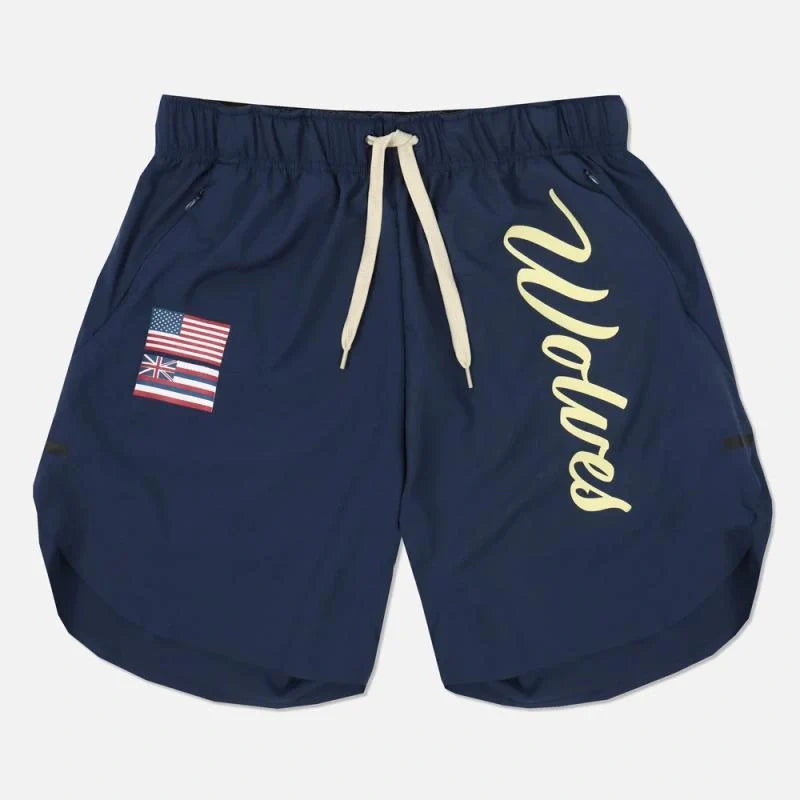Men's casual running shorts in breathable wicking fabric, available in black, navy blue, wine red, and army green