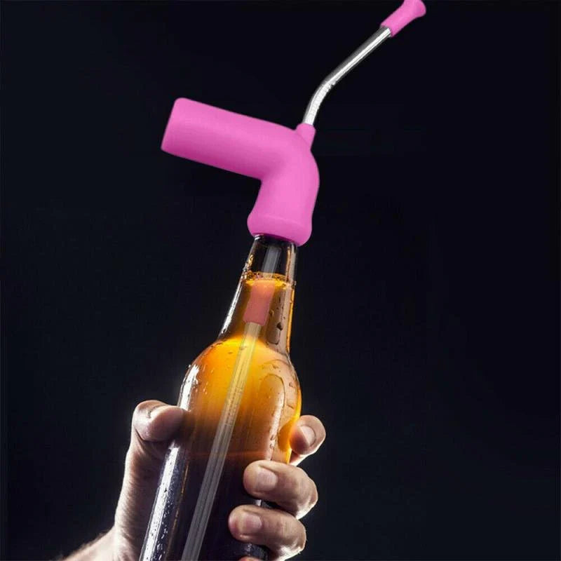 Slick Sipping Straw - Premium Stainless Steel and Plastic Party Accessory for Smooth, Fast-Flowing Beverage Enjoyment