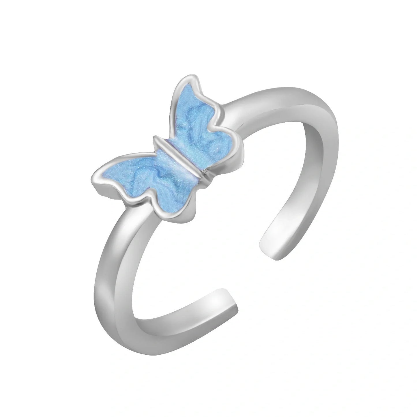 Punk style adjustable butterfly couple rings in gold and silver