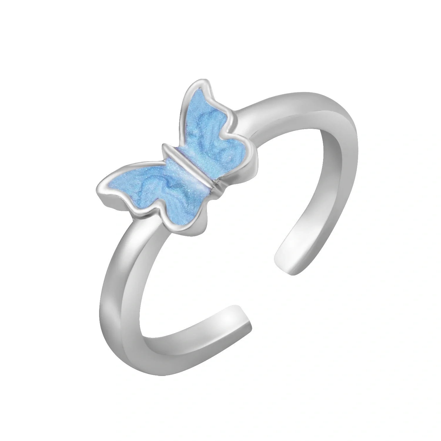 Punk style adjustable butterfly couple rings in gold and silver