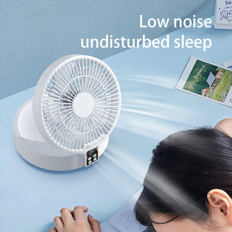Rechargeable USB Desk Fan with Night Light - Portable Cooling Air Circulator for Home and Office
