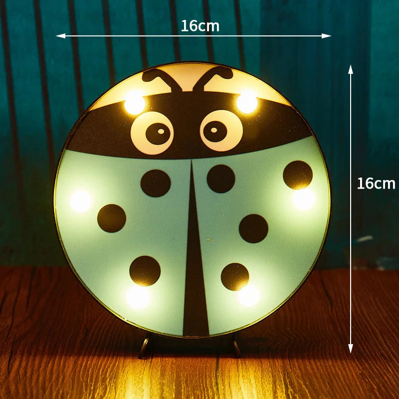Halloween LED Light Pumpkin Ladybug Bat Head Outdoor Decorative Modeling Lights