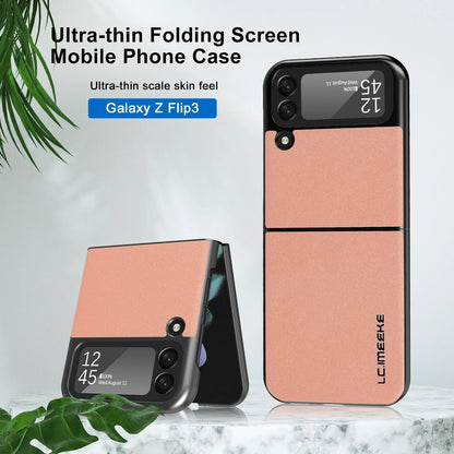 Plain Leather Phone Case for Samsung Galaxy Z Flip3 in various colours