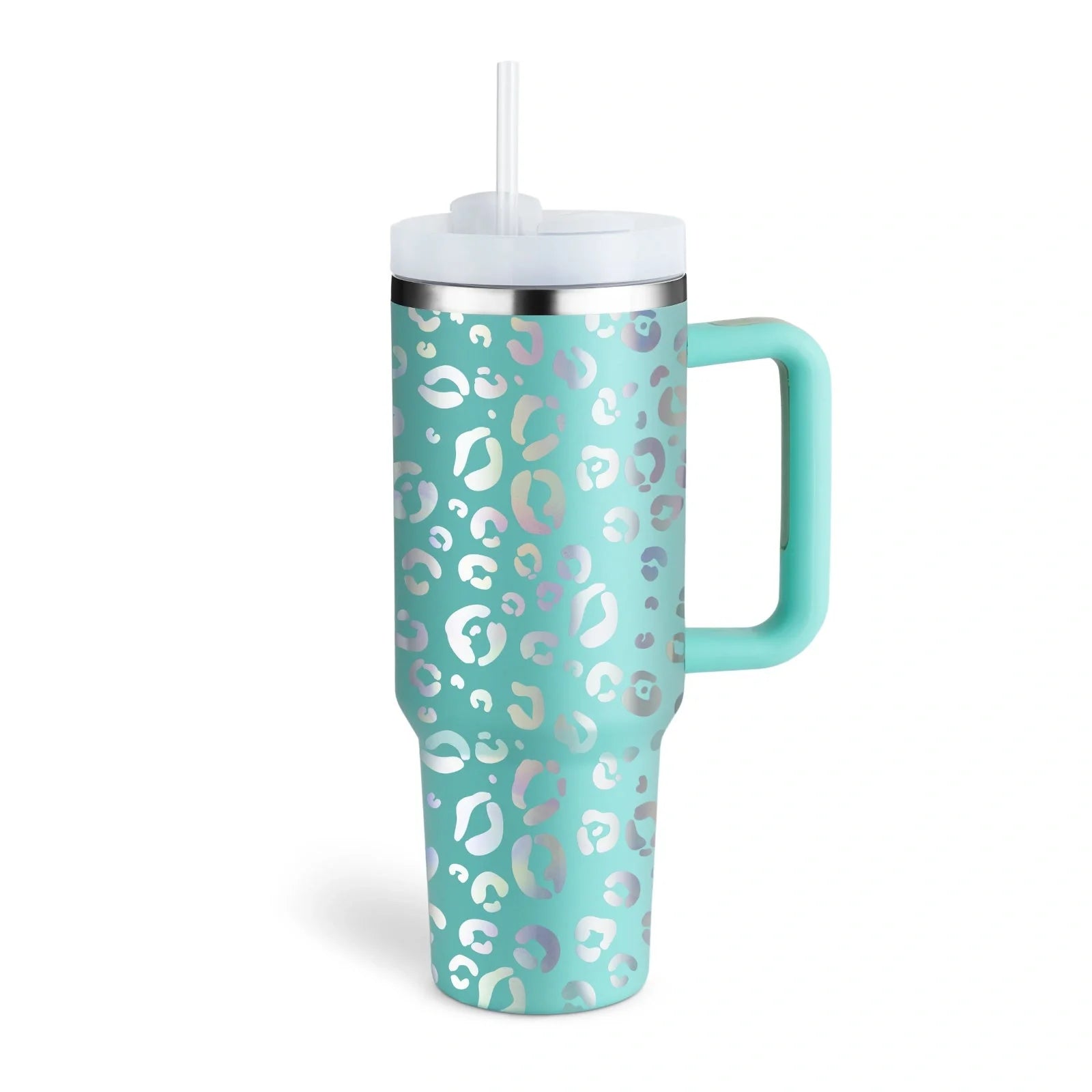40oz stainless steel coffee mug with handle and straw, BPA-free, various colours available
