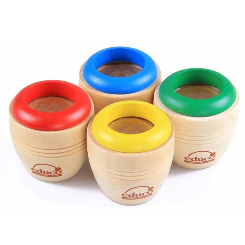 Wooden Magic Kaleidoscope toy for children with rotating patterns