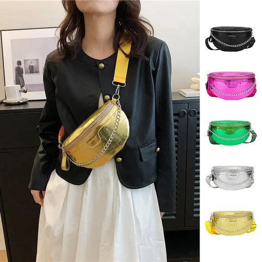 PU Leather Women's Crossbody Bag with Stone Pattern Design