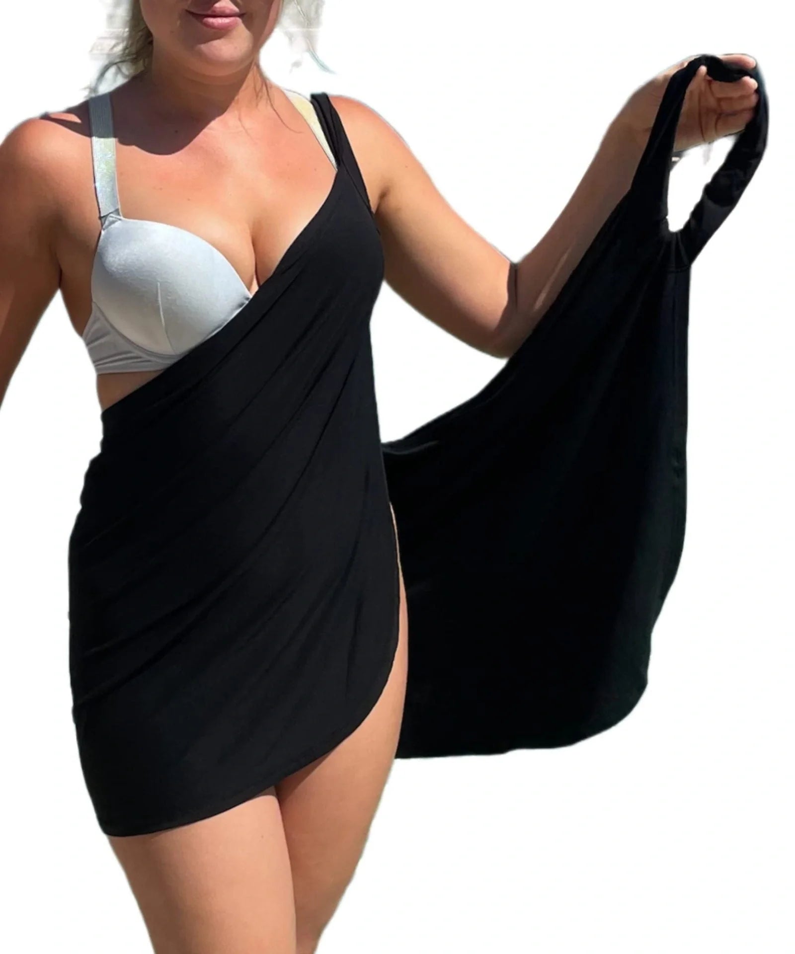 Plus-size backless one-piece swimsuit in black, pink, or blue