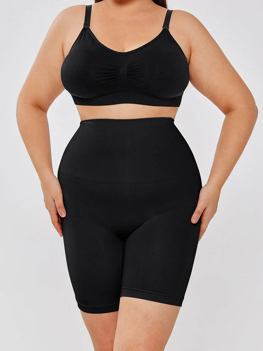 Women's high-waisted stretch leggings in black and apricot, sizes S-XL
