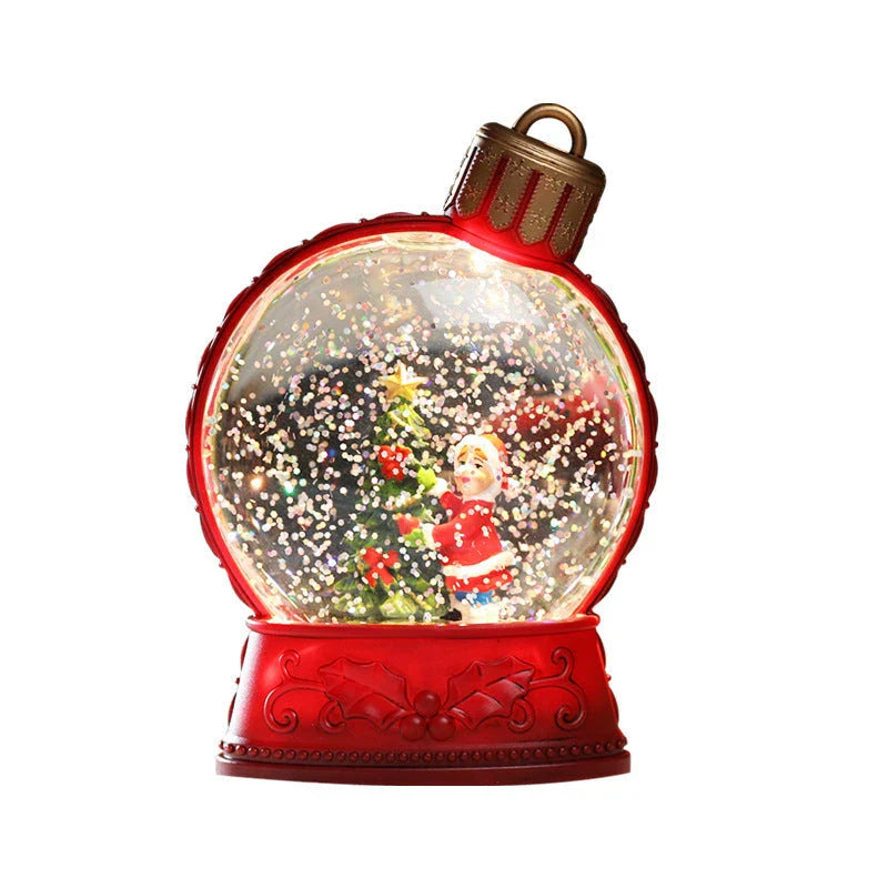 Luminous Christmas decoration with flame-like LED lighting, available in various festive designs including an old man, snowman, children's tree, and angel figure
