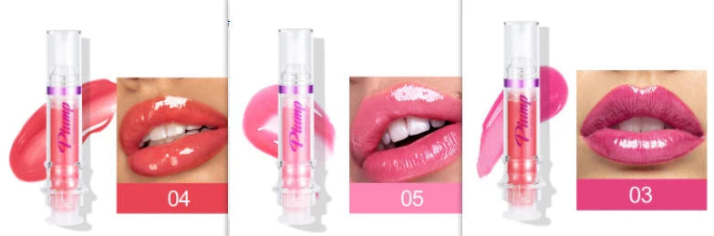 Glossy Luxury Lip Gloss in various shades with a mirror-like shine and hydrating formula