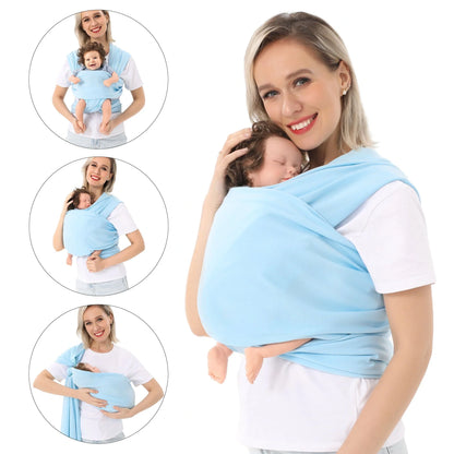 Polyester baby carrier wrap in various colors for front and back carrying