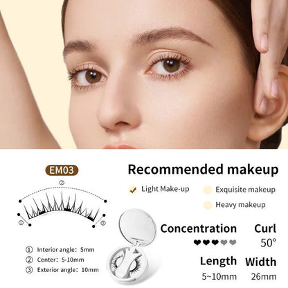 Magnetic false eyelashes with storage box, glue-free and natural-looking lash enhancement