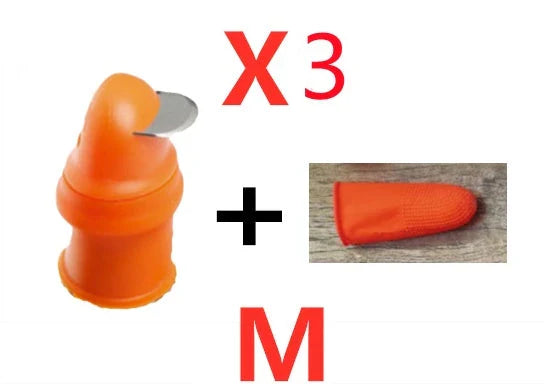Premium Silicone Finger Guard with Stainless Steel Blade for Effortless Vegetable, Fruit, and Herb Harvesting
