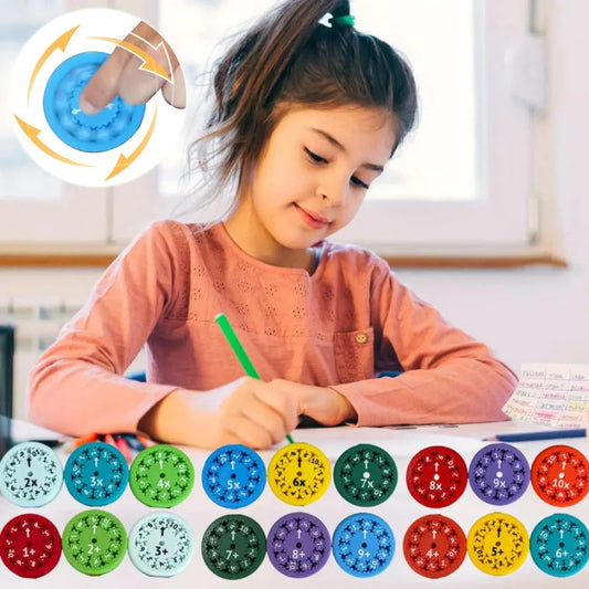 Colorful Math Fidget Spinners set for interactive maths learning