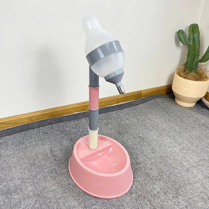 Adjustable Pet Water Dispenser with Elevated Stand - Premium Food-Grade Plastic Design for Cats and Dogs