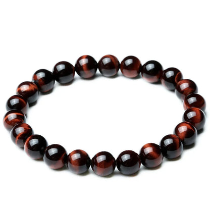 Vintage red tiger eye anti-fatigue bracelet with geometric design