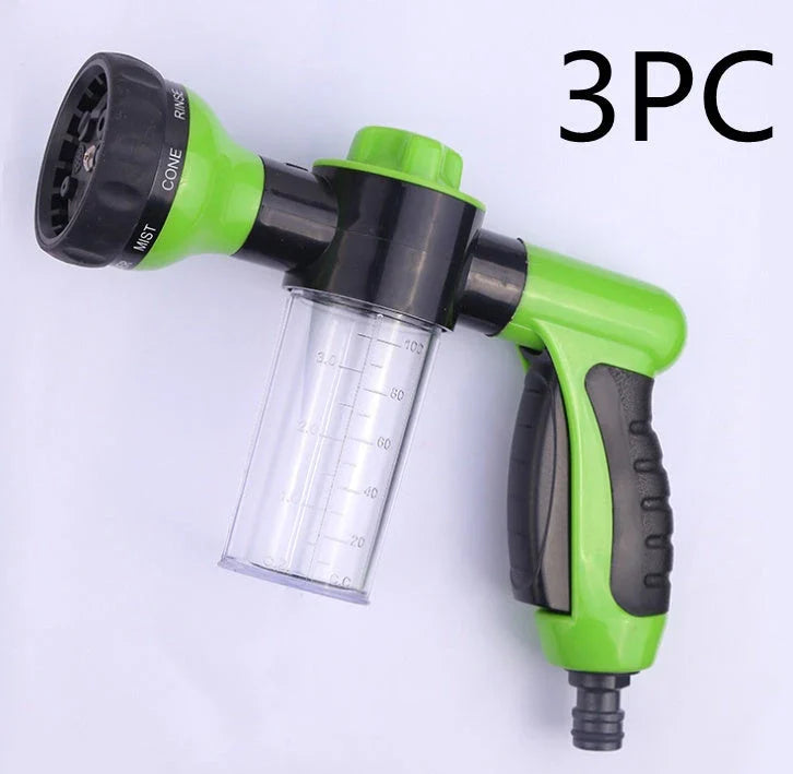 A premium high-pressure automotive foam sprayer with adjustable 8-in-1 spray settings for efficient car washing, garden maintenance, and household cleaning