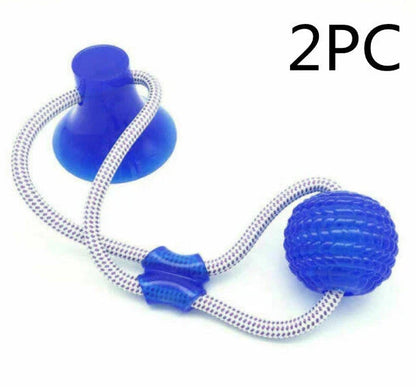 Durable, colourful chew toy with unique sucker design for dogs to play and maintain dental health