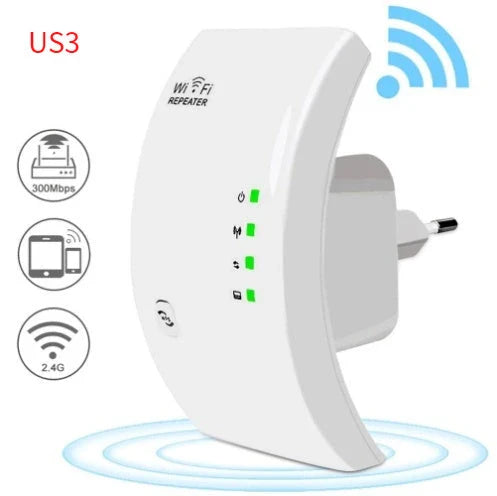 Dual-band WiFi repeater for enhancing wireless coverage and internet speeds in home or office