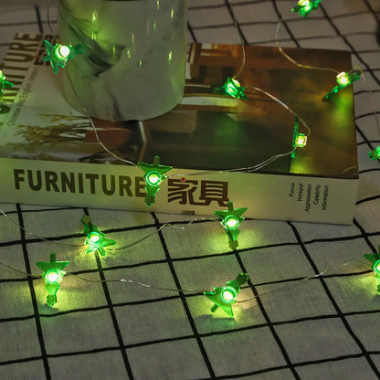 Festive LED string lights with Santa Claus and snowflakes for holiday decor