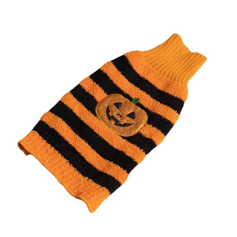 Halloween dog sweater in acrylic material for small pets, available in festive designs