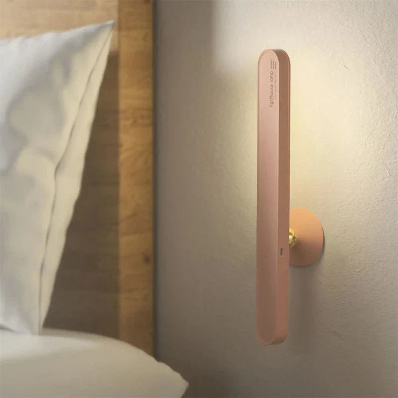 Elegant wireless reading lamp with geometric design, touch controls, and USB charging for versatile home lighting