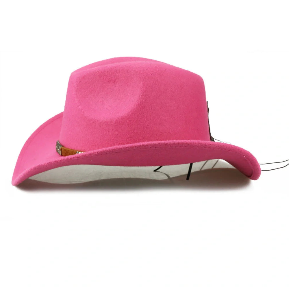 Woolen Denim Cowboy Hat in various colours showcasing European and American style