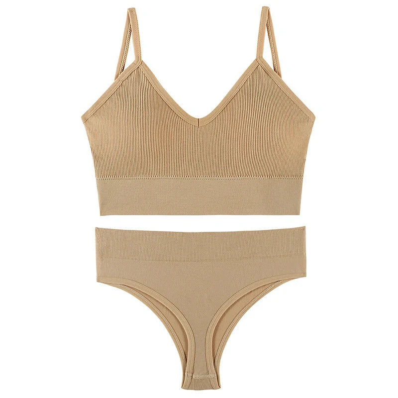 Wireless French triangle cup bra set for small chest push-up in various colours