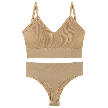 Wireless French triangle cup bra set for small chest push-up in various colours